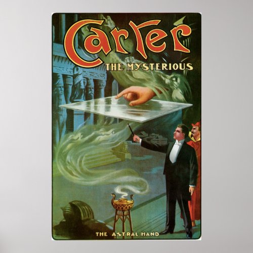 Carter The Mysterious   Vintage Magic Act Poster
