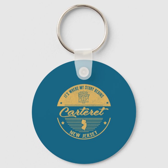 Carteret New Jersey Its Where My Story Begins  Keychain (Front)