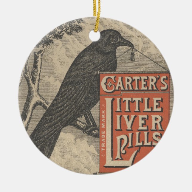 Carter's Little Liver Pills Ephemera Ceramic Ornament (Front)