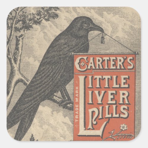 Carters Little Liver Pills Ephemera Square Sticker