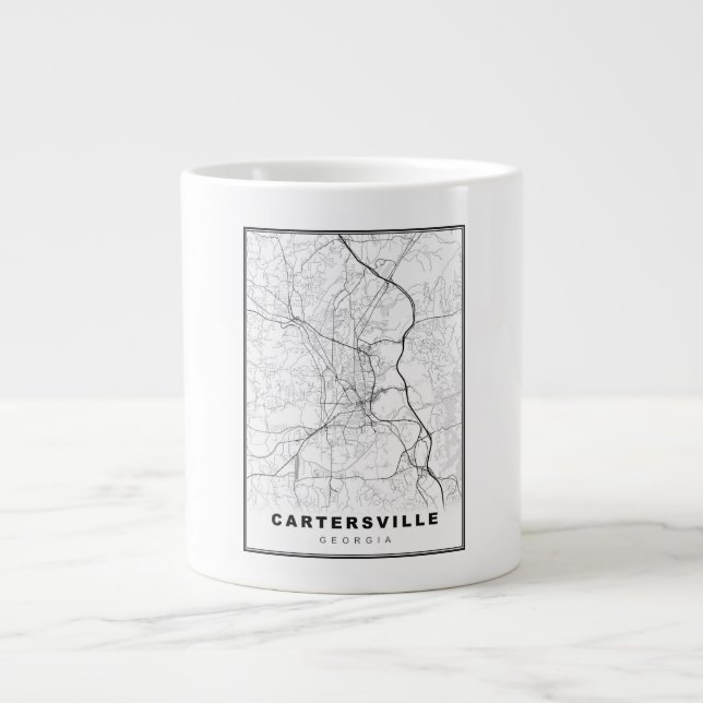 Cartersville Map Giant Coffee Mug (Front)