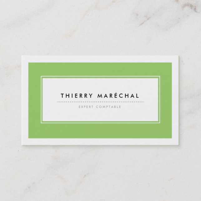 Cartes de Visite Modernes Vert Business Card (Front)