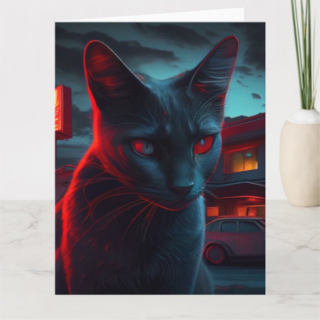 Cartes de vœux Black Cat Card (Front)