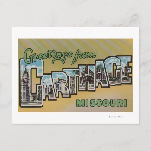 Carthage Missouri _ Large Letter Scenes Postcard