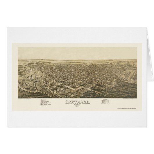 Carthage, MO Panoramic Map - 1891 Cards (Front Horizontal)