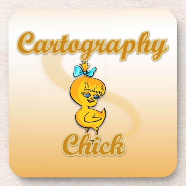 Cartography Chick Beverage Coaster (Front)