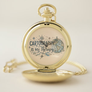 Cartography Is My Therapy Pocket Watch