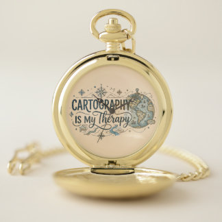 Cartography Is My Therapy Pocket Watch