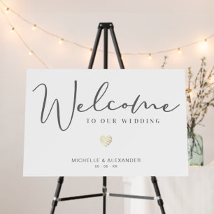 Carton Gray welcome wedding pen, blue heart Foam Board