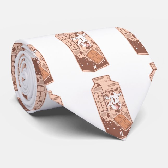 Carton of chocolate milk neck tie (Rolled)