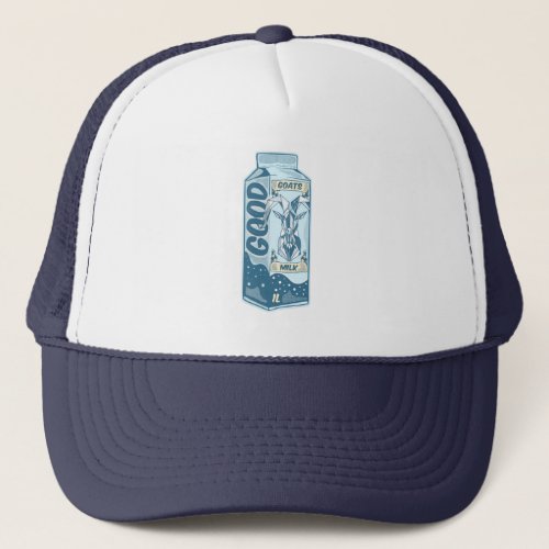 Carton of goat milk trucker hat