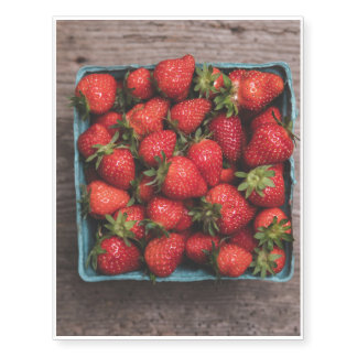 Carton of Strawberries Temporary Tattoos