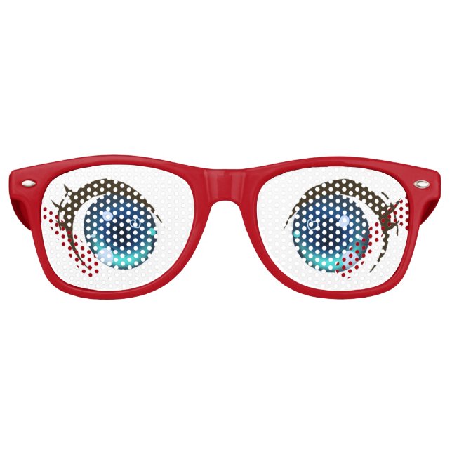 Carton Open Round Eyes Retro Sunglasses (Front)