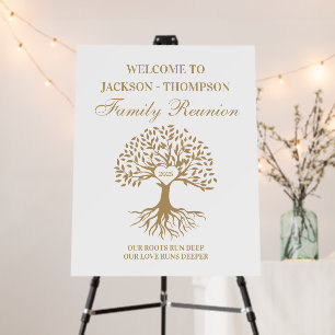 Cartón Pluma Family reunion tree welcome sign 