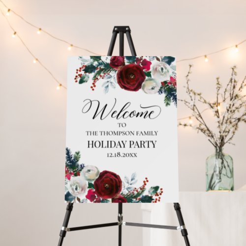 Cartn Pluma Floral Holiday Party Welcome sign cus