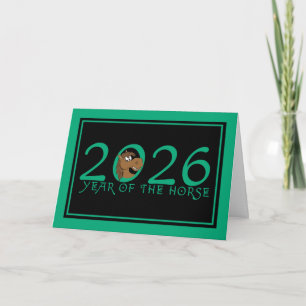 Cartoon 2026 Chinese New Year of Horse Holiday Card