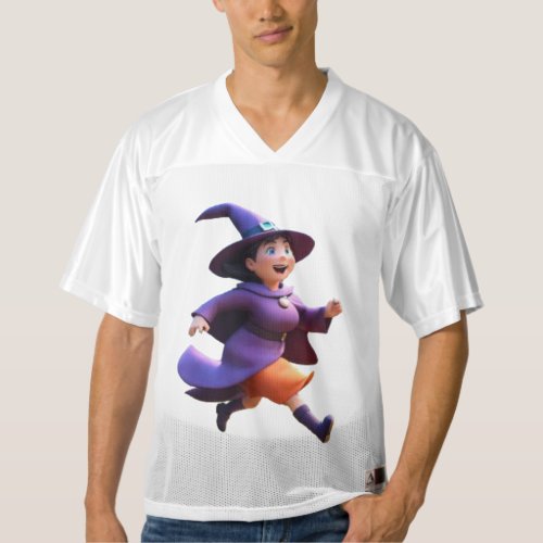 Cartoon 3D Witch Playing Football Jersey