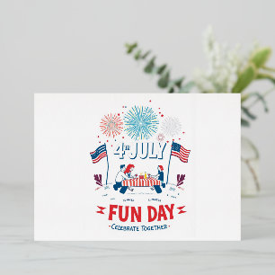 Cartoon 4th of July Invitation – Summer Picnic Foil Invitation