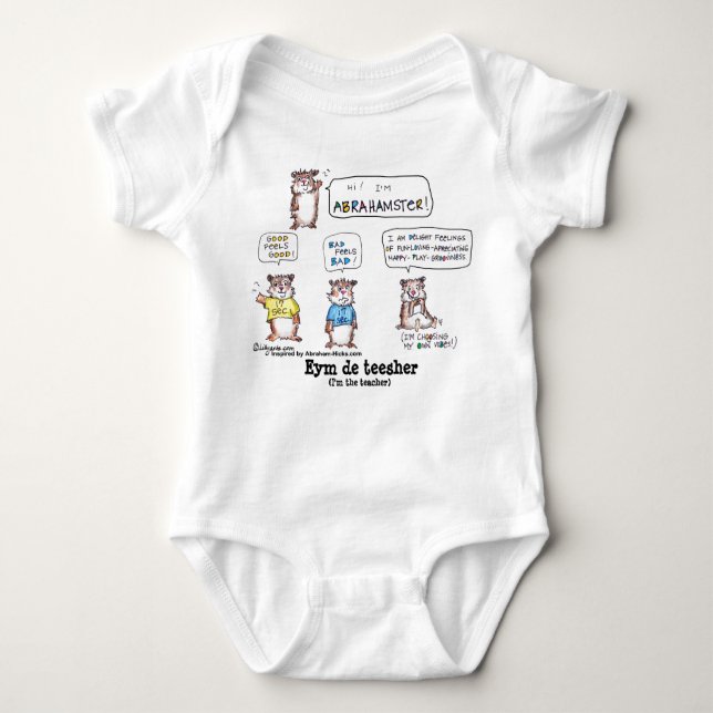 Cartoon Abrahamster Funny Baby Baby Bodysuit (Front)