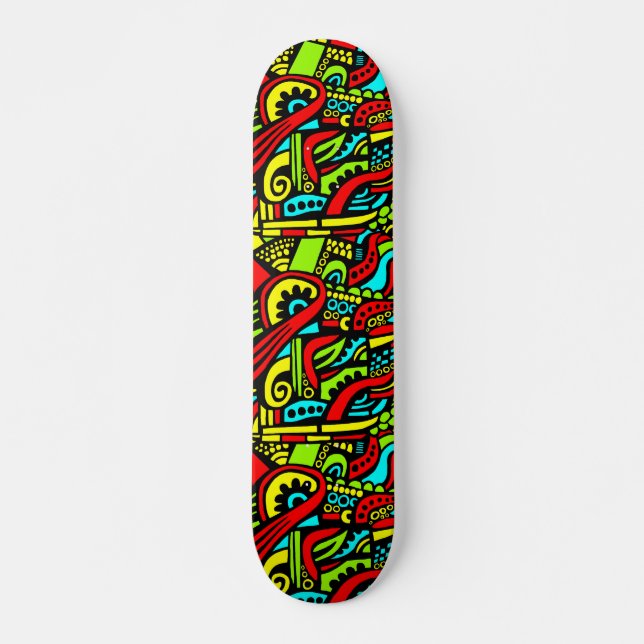 Cartoon Abstract Skateboard Deck (Front)