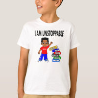 Cartoon African American Boy Books Smart T-shirt