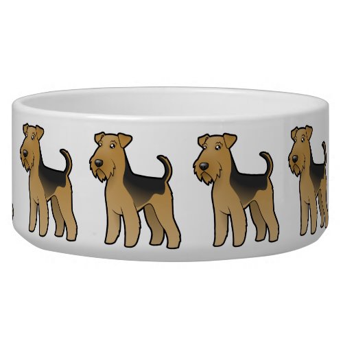 Cartoon Airedale Terrier  Welsh Terrier Bowl