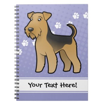 Cartoon Airedale Terrier / Welsh Terrier Notebook by CartoonizeMyPet at Zazzle