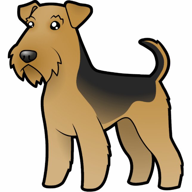 Cartoon Airedale Terrier / Welsh Terrier Statuette (Front)