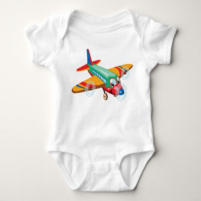 cartoon airplane baby bodysuit (Front)