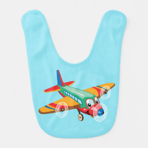 cartoon airplane bib