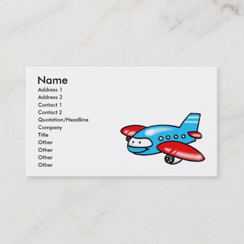 cartoon airplane business card