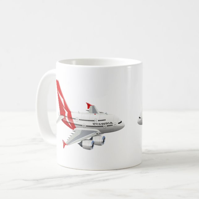 Cartoon airplane coffee mug (Front Left)