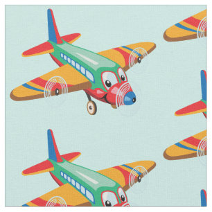 cartoon airplane fabric