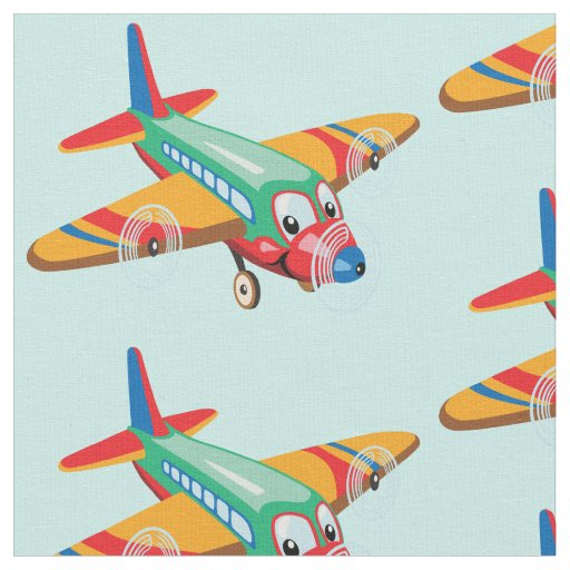 cartoon airplane fabric