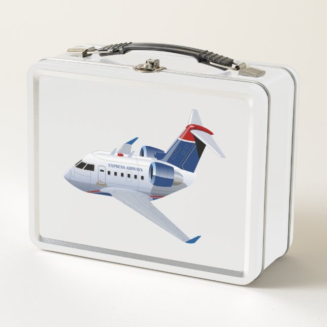 Cartoon airplane metal lunch box (Front)