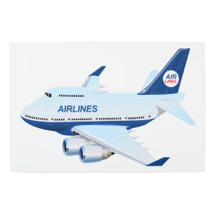 Cartoon airplane metal print