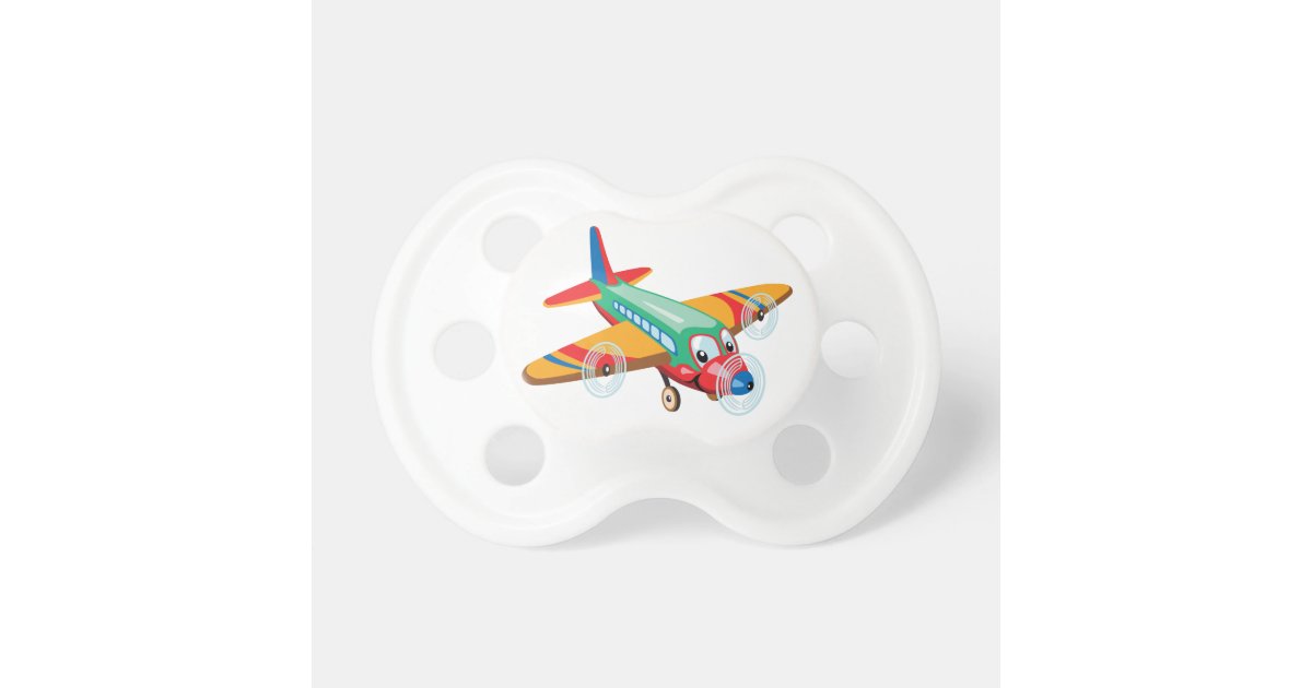 cartoon airplane pacifier | Zazzle