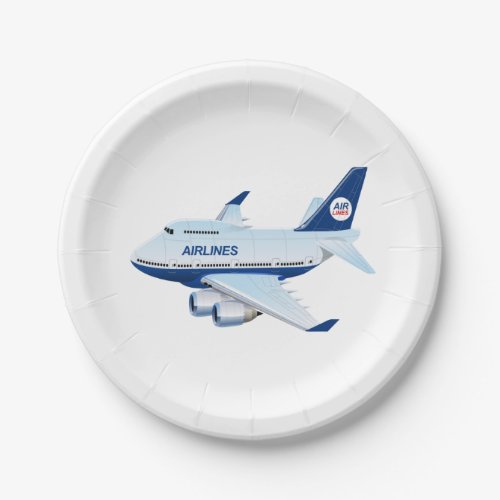 Cartoon airplane paper plates