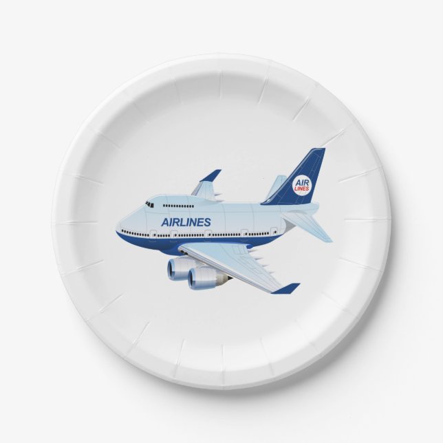 Cartoon airplane paper plates (Front)