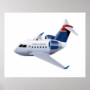 Cartoon airplane poster