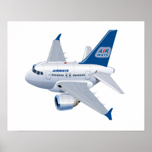 Cartoon airplane poster
