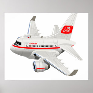 Cartoon airplane poster