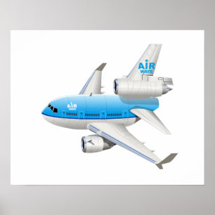 Cartoon airplane poster