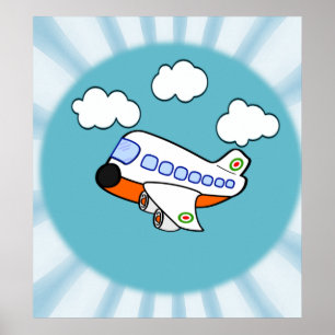 Cartoon Airplane Poster