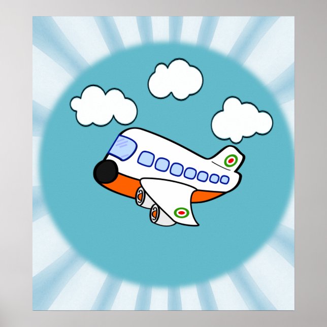 Cartoon Airplane Poster (Front)
