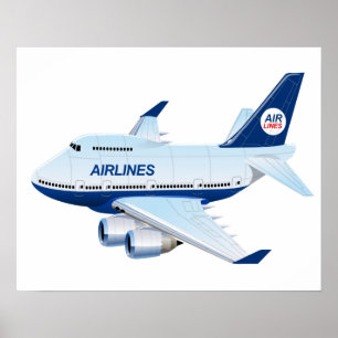 Cartoon airplane poster
