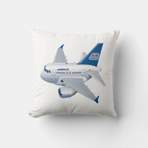 Cartoon airplane throw pillow