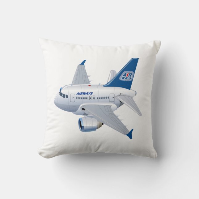 Cartoon airplane throw pillow (Front)