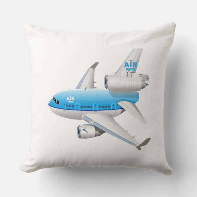 Cartoon airplane throw pillow (Front)