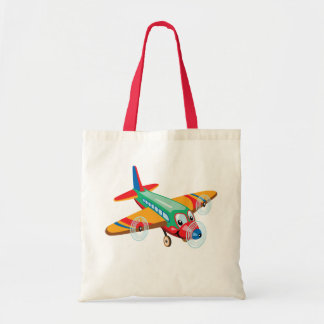 cartoon airplane tote bag